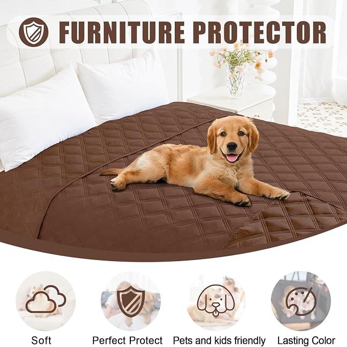 Smiry Waterproof Dog Bed Cover, Reversible Pet Blanket for Sofa Couch | Soft Washable Dog Blanket, Leakproof Couch Cover for Dogs Cats & Furniture Protection, 40x70, Brown/Brown