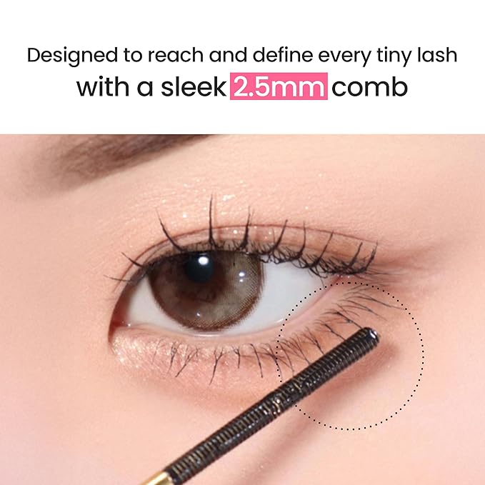 DERMALOGY by NEOGENLAB Extra Slim Metal Mascara, Long-Lasting Volumizing & Lengthening Formula with Metal Wand Brush, Smudge-Resistant, Vegan Korean Makeup, Black, 1 Count