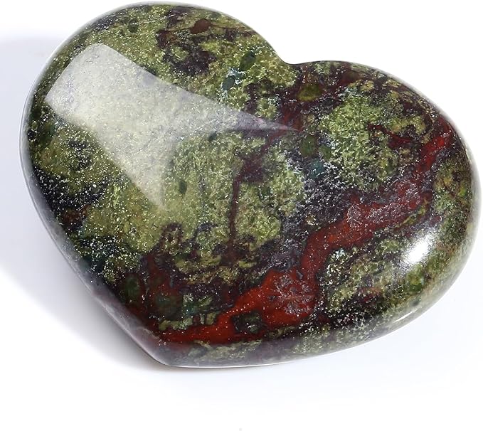 MAIBAOTA 45 mm Bloodstone Crystals Stones Heart Love Crystal Valentines Gifts for Herfriend Wife Palm Stone Reiki Crystal Gemstone Worry Stones for Anxiety