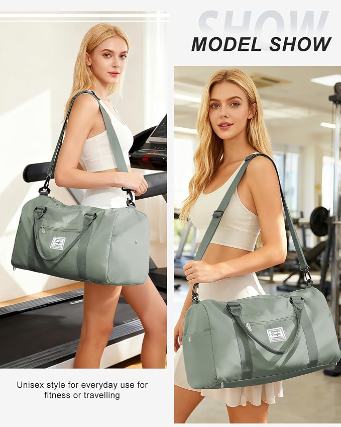 Gym Bags Womens Mens with Shoes Compartment and Wet Pocket Travel Duffel Bags for Women for Plane Sport Gym Tote Bags with Toiletry Bags Waterproof Weekend Overnight Carry on Bag Hospital Holdalls