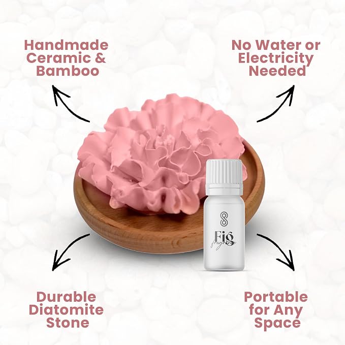 HOME ARCHIVE Aroma Diffuser with Aromatherapy Fragrant Oil Diffusers for Home Room Decor Fig Fragrance (Carnation Flower (Pink))
