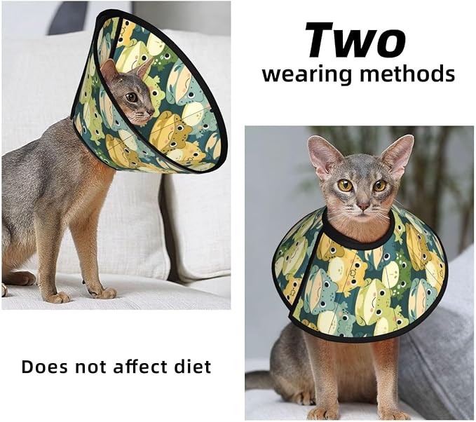 Cute Cartoon Smart Frog for Adjustable Cat Cone Collar