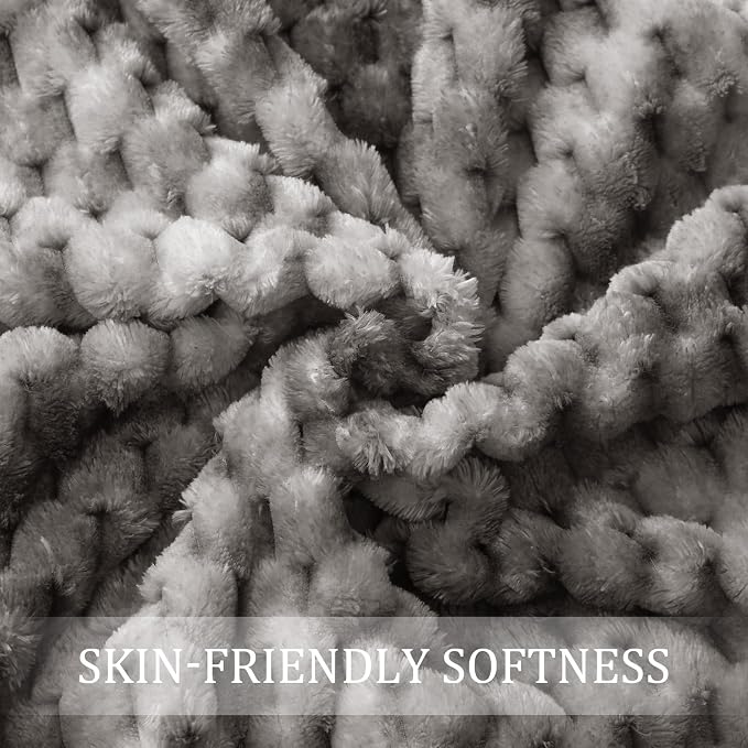 Exclusivo Mezcla 3D Fleece Twin Size Blanket for Bed, Tie-dye Grey | Extra Soft Fuzzy Plush Lightweight Bed Blankets, Cozy Fluffy Decorative Blankets for All Seasons, 90x66 Inches