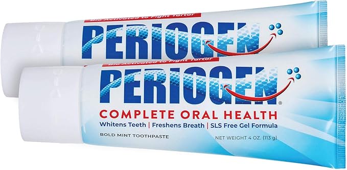 Periogen Toothpaste - Super Cleaning Plaque & Tartar Control Formula - SLS Free- 2-Pack