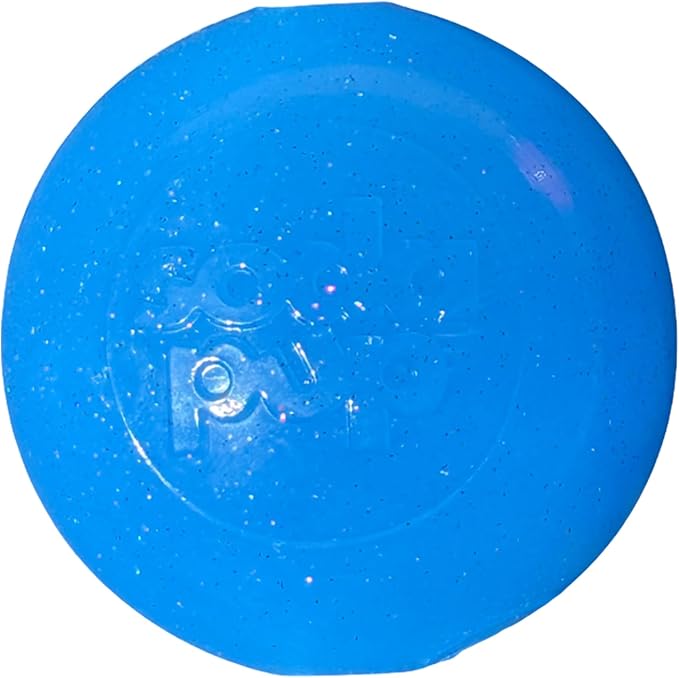SodaPup Glitter Ball – Soft Dog Ball Toy, Floating Fetch Ball and Treat Dispenser Made in USA from Non-Toxic Pet Safe Food Safe PUP-X Rubber for Bonding, Physical Exercise, & More