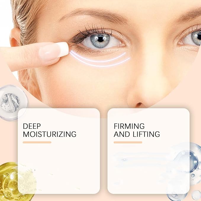 Beauty Crema De Ojos Con Péptidos 5d, Peptide Eye Cream, Skin Under Eyes Moisturize, Peptides Anti-Aging Eye Repair Cream, Firming Eyecream for Reduce Fine Lines, Dark Circles, Puffiness (2PC)