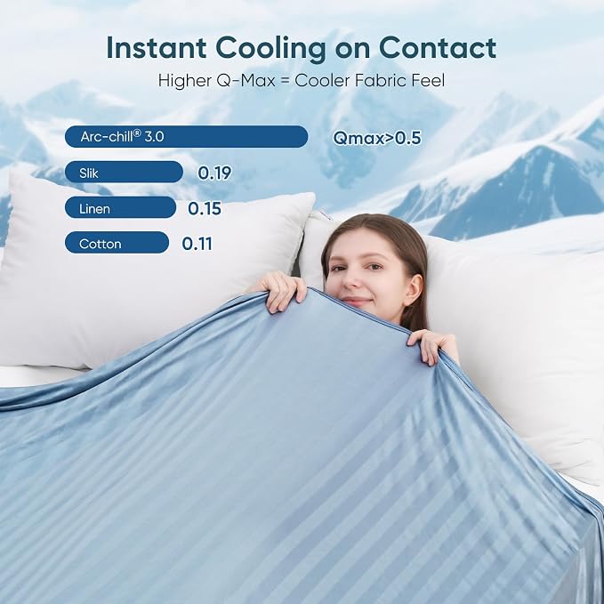 Elegear Double-Sided Cooling Blanket for Hot Sleepers, King, Arc-Chill 3.0 | Q-Max>0.5 Cooling Fabric, Absorbs Heat to Keep Body Cool, Breathable Summer Blankets for Night Sweats & Menopause, 108"x90"