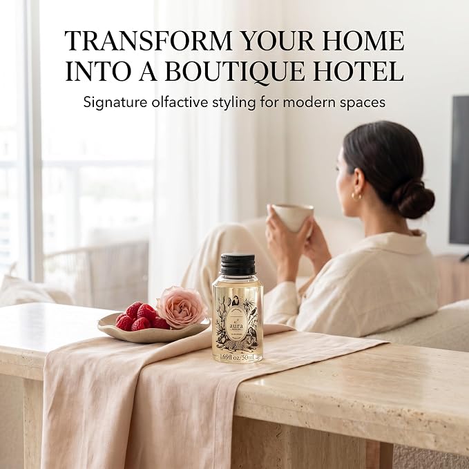 A U R A - Maddalena Fragrance Oil for Waterless Scent Diffuser - Inspired by J. Malone Tudor Rose | 1.7 fl oz / 50 ml Essential Oil Blend for Aromatherapy & Hotel Collection Diffuser