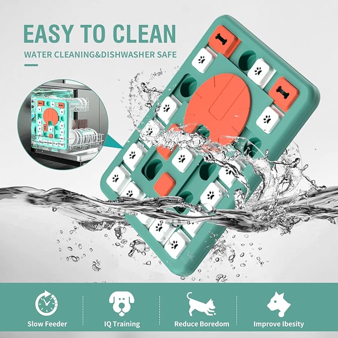FOXMM Dog Puzzle Toys,Interactive Treat Puzzle Dog Toy for IQ Training | Mental Stimulating,Treat Puzzle Dispensing with Squeaky Design for Large Medium Smart Dogs