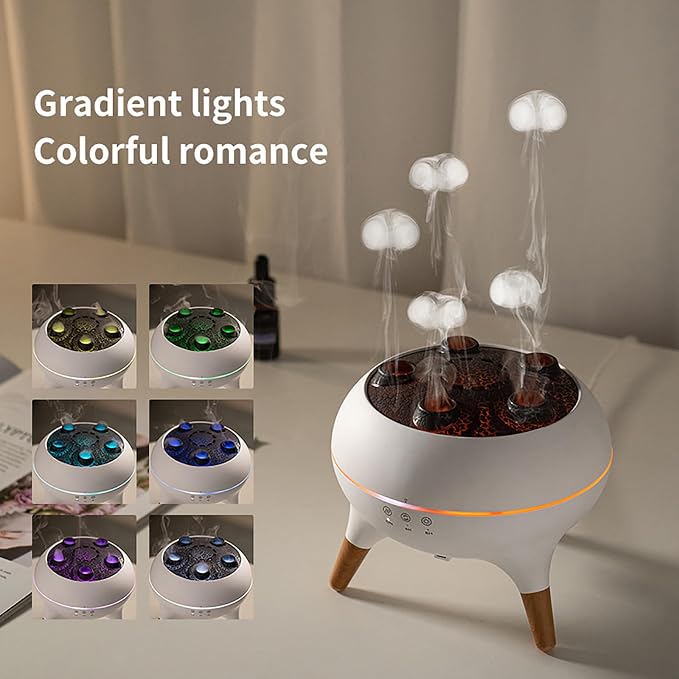 Jellyfish Diffuser, 250ML Essential Oil Diffuser Air Humidifiers Dynamic Sound Pickup Ultrasonic Aromatherapy Remote Control for Home Bedroom Office(with Remote, ETL Listed Power Adapter)