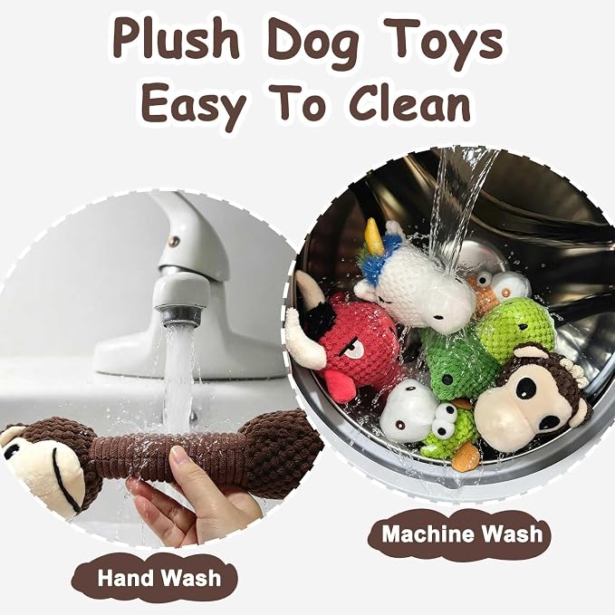 Squeaky Plush Dog Toys, Cute Animal Pet Toy for Small Dogs, Monkey