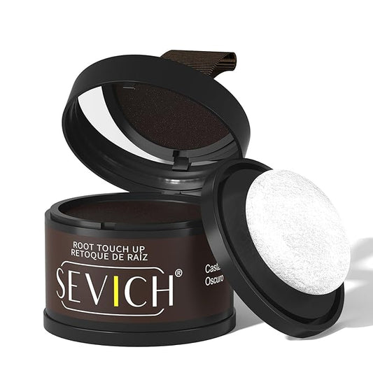 Sevich Hairline Powder - Root Touch Up Instantly Hair Color for Thinning Gray Coverage - Bald Spot Concealing Hair Powder for Women & Men - 48Hour Waterproof & Sweatproof - Dark Brown