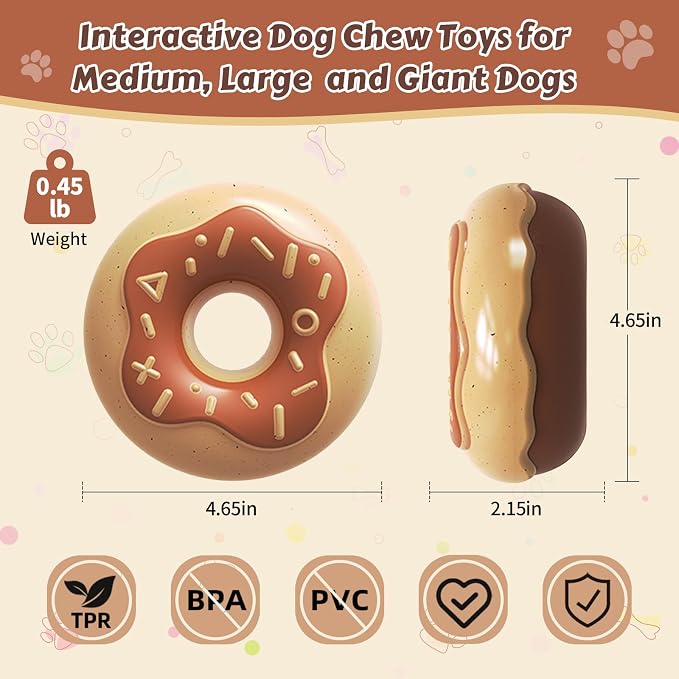 Tough Dog Chew Toys Indestructible Squeaky Toys for Aggressive Chewers Outdoor Swimming Interactive Tough Chew Toys for Medium and Large Dogs