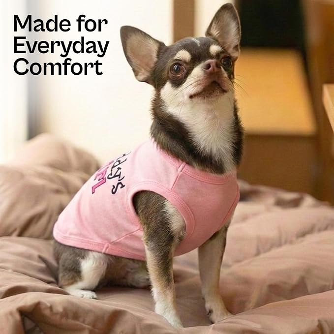 Parisian Pet Dog Shirt – 100% Cotton Shirts for Large Dogs – Pink Sleeveless Puppy Clothes – Lightweight and Breathable Dog Apparel – Girl Dogs Clothes - Stretchy Daddy’s Girl Pet Shirt