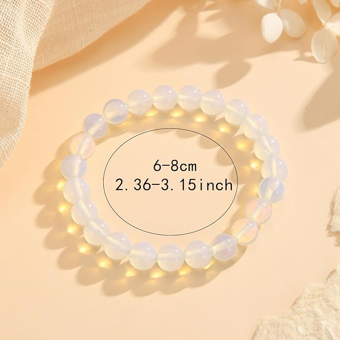 Crystal Vibe 8mm Beaded Bracelets For Women Men - Healing Crystal Bracelet - Adjustable Size
