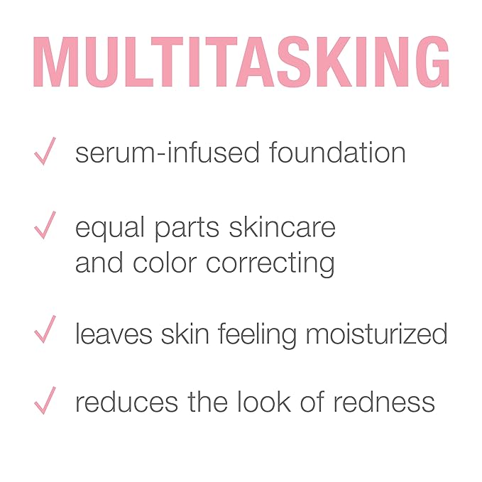 Neutrogena Healthy Skin Sensitive Skin Serum Foundation with Pro-Vitamin B5, Color Correcting & Pore Minimizing Liquid Foundation & Face Serum, Buildable Coverage, Medium 03, 1 oz