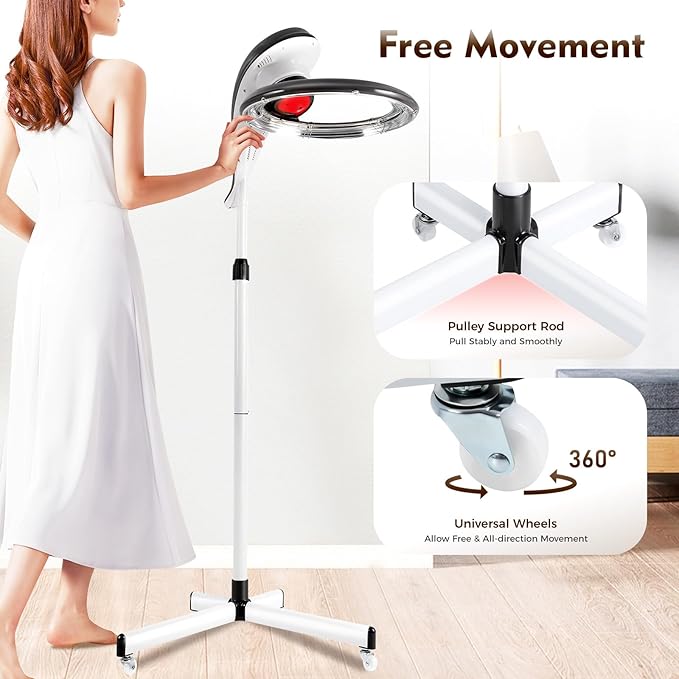 Stand Hair Dryer, 360° Orbiting Rotating Hair Processor, 950W 110V Salon Drying Perming Machine Multifunctional Adjustable Hair Steamer Salon Hair Equipment for Scalp Care, Permed Colored Hair