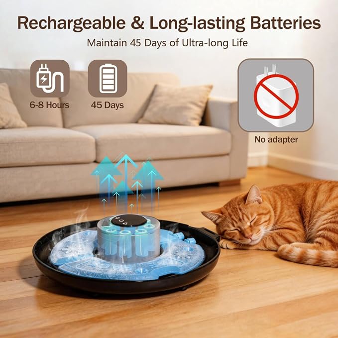 Automatic Wet Food Cat Feeder 6 Meal with Stainless Steel Tray, Auto Refrigerated Wet Foods Feeder for Cats Dogs, Programmable Timed Fresh Foods Dispenser with 2 Ice Packs for Kitty Puppy Cat Dog