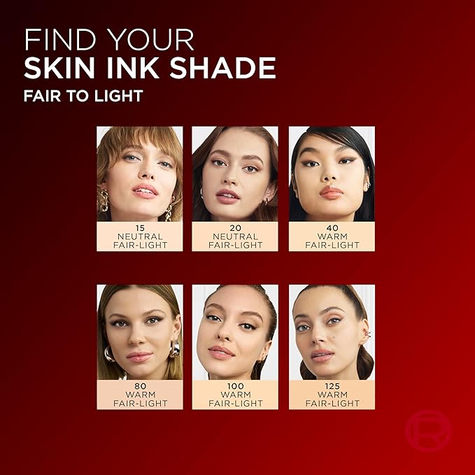 L'Oreal Paris Infallible Skin Ink 2-in-1 Foundation Concealer Hybrid Face Makeup, up to 48HR Transfer-Resistant with Buildable Light to Full Coverage, 20 Fair Neutral