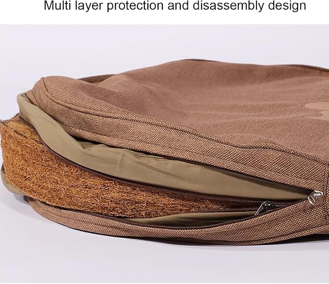 Round Meditation Cushion Mat Set with Washable Cotton Linen Cover, Larger Yoga Mat Bolster Floor Pillows Seating for Adults Meditation Accessories Beige1-60cm