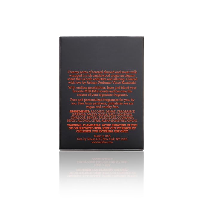 MIX:BAR Perfume for Women - Whipped Almond Fragrance - Eau de Parfum Spray - Notes of Sandalwood, Almond, Hibiscus, Iris, Sweet Milk, 1.7oz