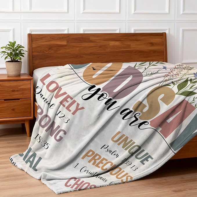 COMFAR Christian Gifts for Women Faith, Inspirational/Religious/Spiritual Gifts for Adults, Soft Throw Blankets for Women/Men, Personalized Blankets for Adults 40"x 50"