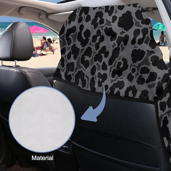 INSTANTARTS Leopard Car Seat Towel Cover Yoga Towel Car Seat Cover Beach Towel