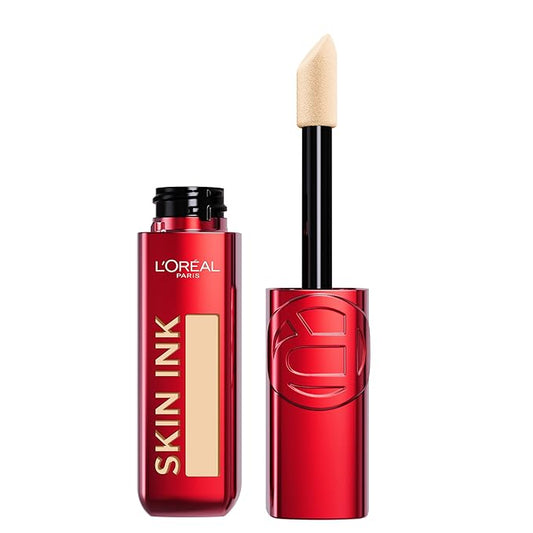 L'Oreal Paris Infallible Skin Ink 2-in-1 Foundation Concealer Hybrid Face Makeup, up to 48HR Transfer-Resistant with Buildable Light to Full Coverage, 125 Light Warm