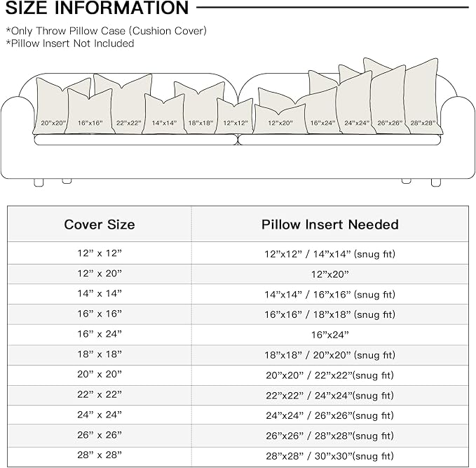 OTOSTAR Linen Throw Pillow Cover Set of 1 Decorative Square Pillowcases Cushion Covers 20x20 Inch for Home Decor Sofa Bedroom Car 50 x 50CM Beige