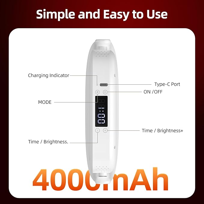 Red Light Therapy, Near Infrared 660nm 850nm Portable Red Light Therapy for Face and Body 4000mAh Battery Include Rotate 360 Degrees 12LEDS Dual Chip Device at Home Sport Yoga