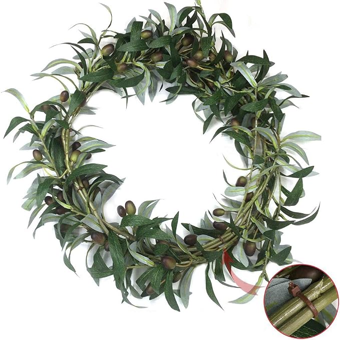 SHACOS 4 PCS 28 inch Artificial Olive Branches for Vases Greenery Olive Stems Faux Tree Branch Twig for Home Wedding Shop Office Garden Decor DIY Floral Crafts