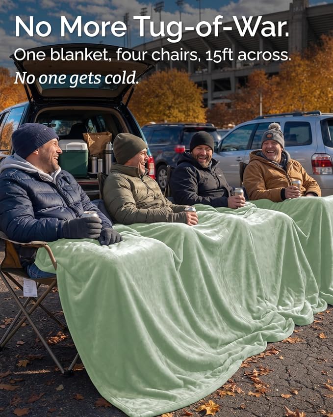 Ultra Soft Fleece Blanket Oversized King Size - Flannel Fleece Luxury Blanket - Lightweight for Couch Bed Chair - Thick, Warm and Breathable - All Season Cozy, Celadon