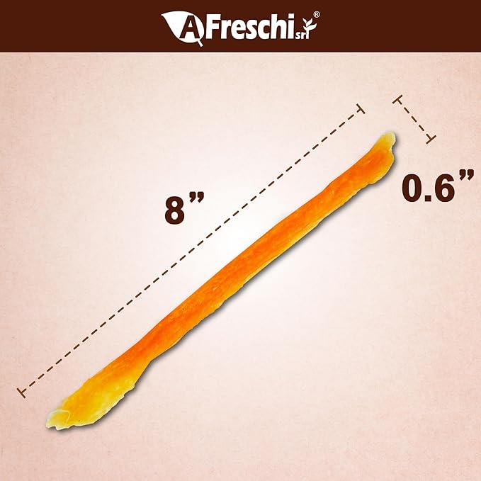 A Freschi srl Turkey Tendons for Dogs, USA-Sourced Human Grade, Rawhide-Free Long-Lasting Puppy Chews, All Natural Hypoallergenic Dog Treats for Small Breeds, 3.53 oz Pack Strips