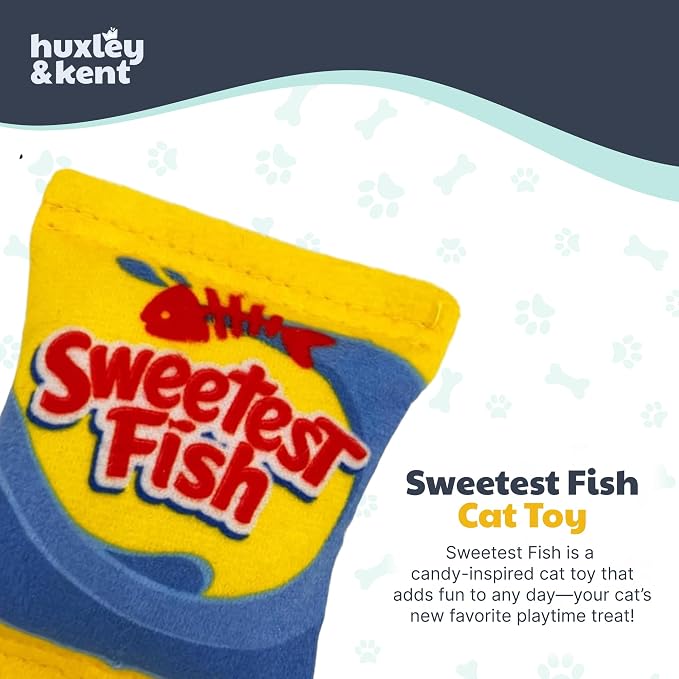 Huxley & Kent Plush Crinkle Catnip Cat Toy, Sweetest Fish