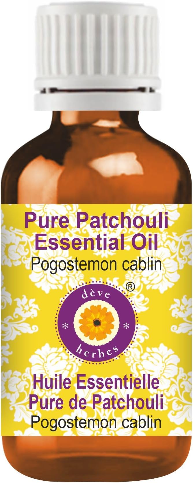 Deve Herbes Pure Patchouli Essential Oil (Pogostemon cablin) 100% Therapeutic Grade Steam Distilled 15ml (0.50 oz)
