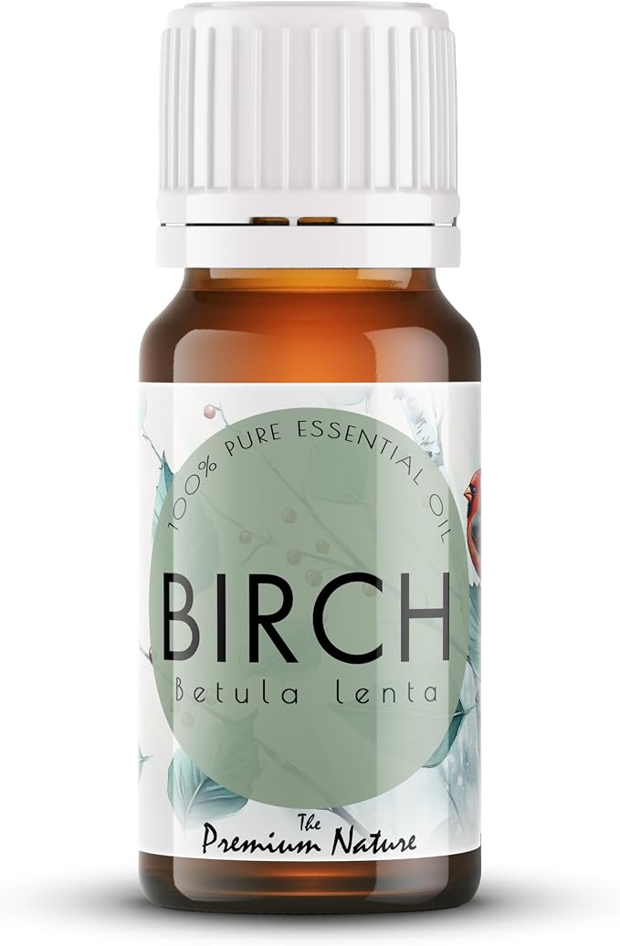 Organic Birch Essential Oil | 100% Pure Betula lenta Bark Oil with Fresh Sweet Woody Aroma | for Diffuser, Candle Making & DIY Aromatherapy Blends, 0.34 fl oz
