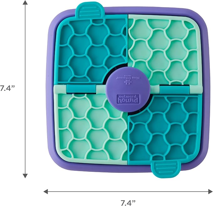 Outward Hound Nina Ottosson Lick N' Flip 3-in-1 Dog Toy Treat Puzzle, 7.4" | Level 1 Easy, Slow Feeder, Lick Mat, Puzzle, Holds 1 Cup Food, Non-Slip Base, No BPA, Interactive Enrichment, Dogs & Puppies