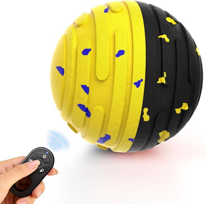 Interactive Dog Toy Ball with Remote Control (Yellow)