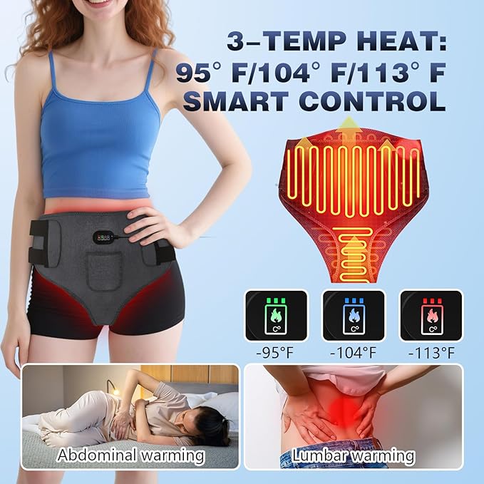 Red Light Therapy Pants for Women, 130 LEDs 660nm with Vibration Massage and Heating Function, Ease Inflammation & Postpartum Recovery