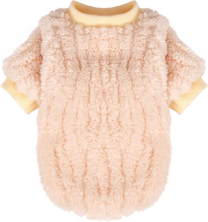 FabriCastle Dog Sweaters, 3-Pack Dog Clothes for Small Dogs Girl & Cats, Soft and Warm Pet Coats, Winter Pet Jacket, Doggy Apparel Costumes, Puppy Outfits (Ivory,Pink,Coral, Large)
