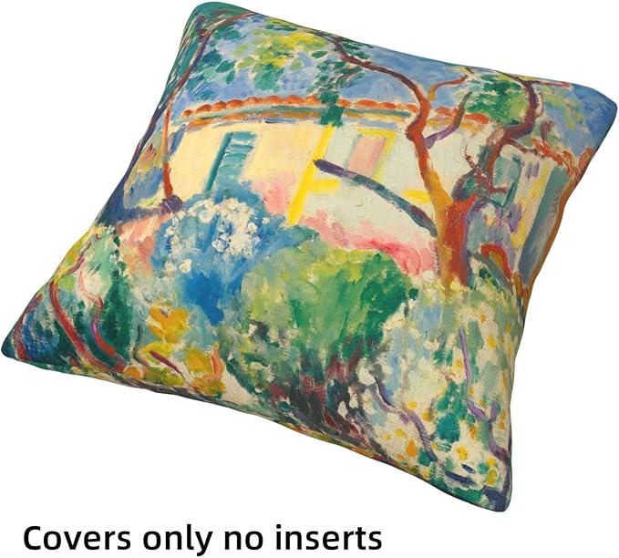 Matisse Painting Throw Pillow Covers 18x18 inches Set of 4 Abstract Art Painting Pillow Cases Aesthetic Decorative Cushion Covers for Sofa Couch Living Room