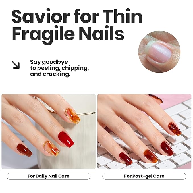 Beetles Spring Nail Polish Set - Golden Harvest 6 Colors Quick Drying Long-Lasting Burgundy Red Brown Jelly Glitter Spring Nail Polish for DIY At-Home Manicure Spring Gift for Women