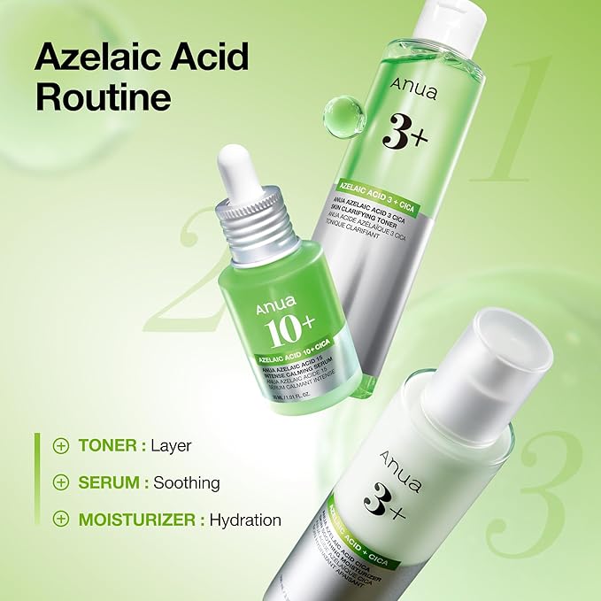 Anua Azelaic Acid CICA Skin Soothing Moisturizer, Lightweight & Redness Relief, for Acne Prone Skin, Fragrance Free, Korean Skincare, 3.38 fl oz