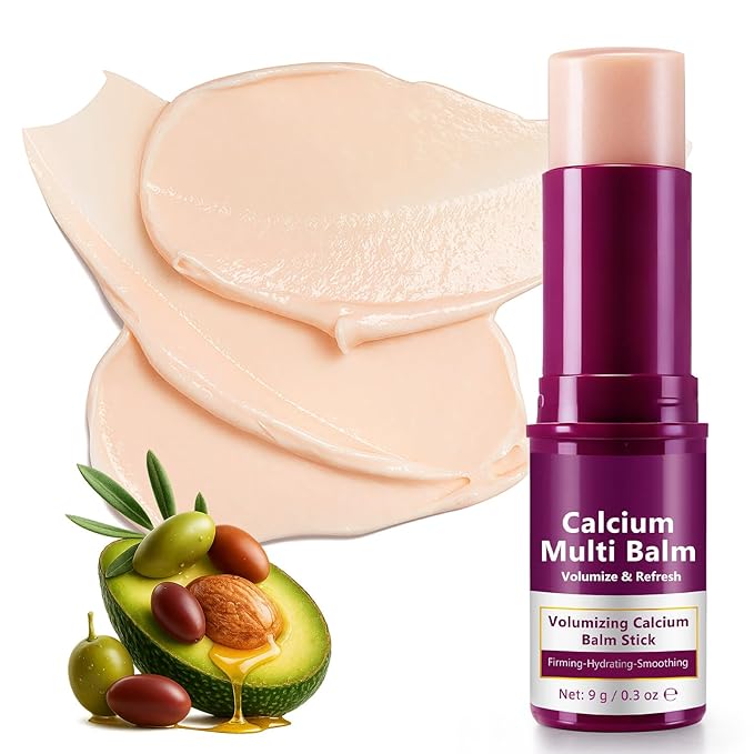 Calcium Multi Balm Stick, 9g Calcium Multi Balm, Collagen Moisturing Stick, Wrinkle Core, Moisturizing Cream, Hydrating, Firming Skin, Suitable for Eyes, Neck, Face 1Pack