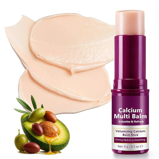 Calcium Multi Balm Stick, 9g Calcium Multi Balm, Collagen Moisturing Stick, Wrinkle Core, Moisturizing Cream, Hydrating, Firming Skin, Suitable for Eyes, Neck, Face 1Pack