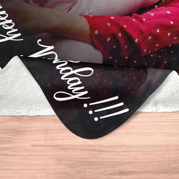 inkArts Custom Blanket with Photo, Personalized Blanket, Customized Photo Blankets, Customizable Picture Blankets, Personalized Birthday Photo Gifts for Women & Men