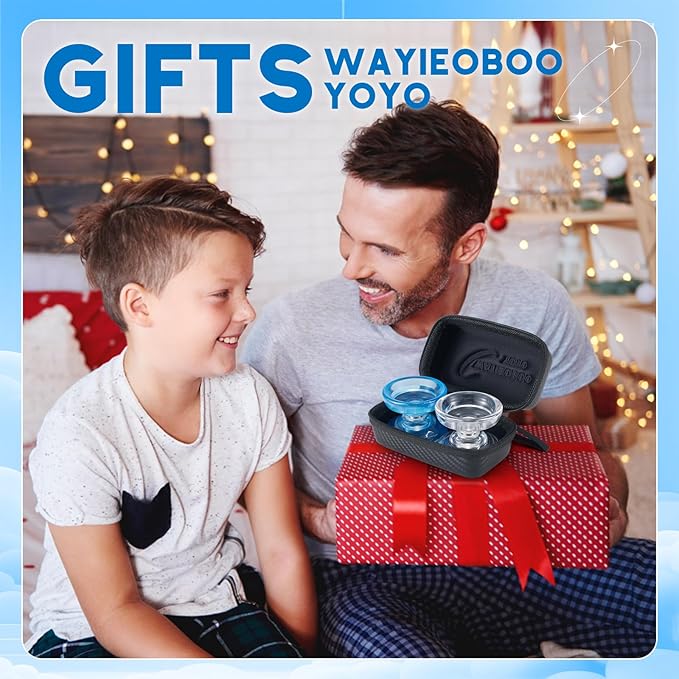 WATIEOBOO Yoyo P02 Crystal Yo Yo 2-Piece Set - Responsive & Unresponsive Dual Mode Yoyo, Finger Spin yoyo, Trick yo yo for Beginners & Adult Professional Players, Best YoYo Gift