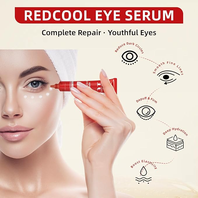 Caffeine & Retinol Under Eye Serum – Dermatologist-Tested, Fast Absorbing, Correction for Puffy Eye Bags Fine Lines Dark Circles Wrinkles While Providing Moisturizing Care