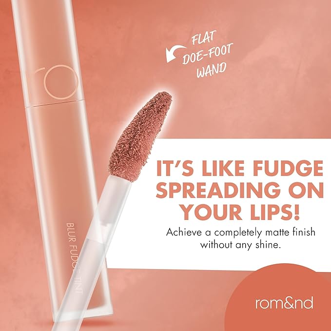 rom&nd BLUR FUDGE TINT 13 COOLING UP - K-Beauty Soft Matte Lip & Cheek Cream for Blurred Effect, Long-Lasting & Non-Drying Velvety Finish
