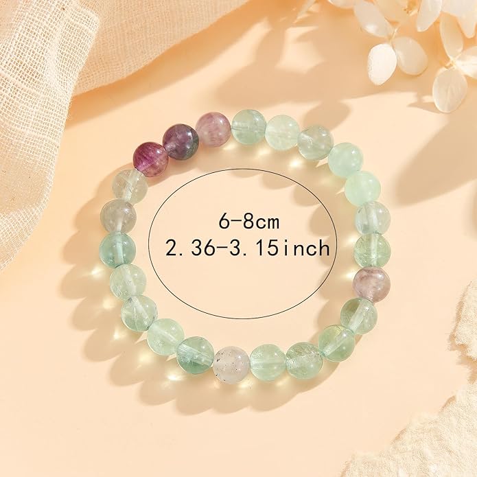 Crystal Vibe 8mm Beaded Bracelets For Women Men - Healing Crystal Bracelet - Adjustable Size